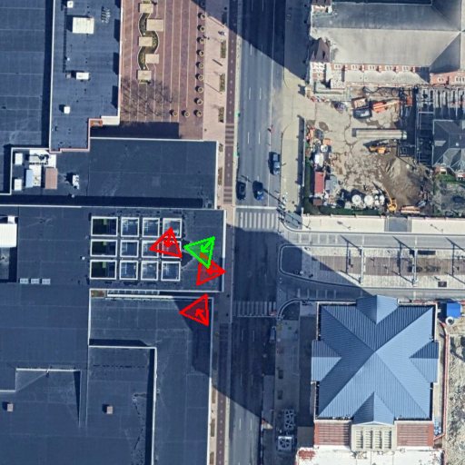 DL3DV satellite view with camera frustums